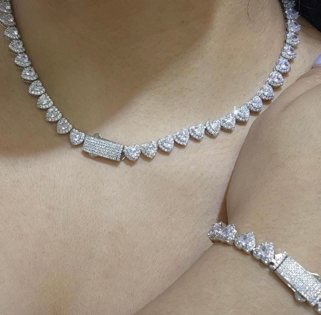Two piece baguette heart set
