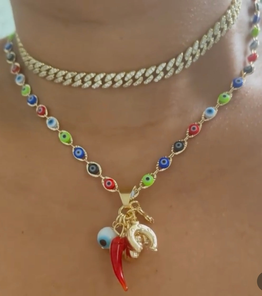 Azabache evil eye necklace