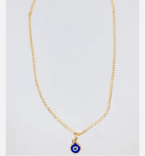 Load image into Gallery viewer, Evil eye charm necklace blue

