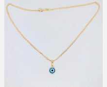 Load image into Gallery viewer, Evil eye charm necklace in turquoise
