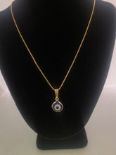 Load image into Gallery viewer, Evil eye charm necklace blue
