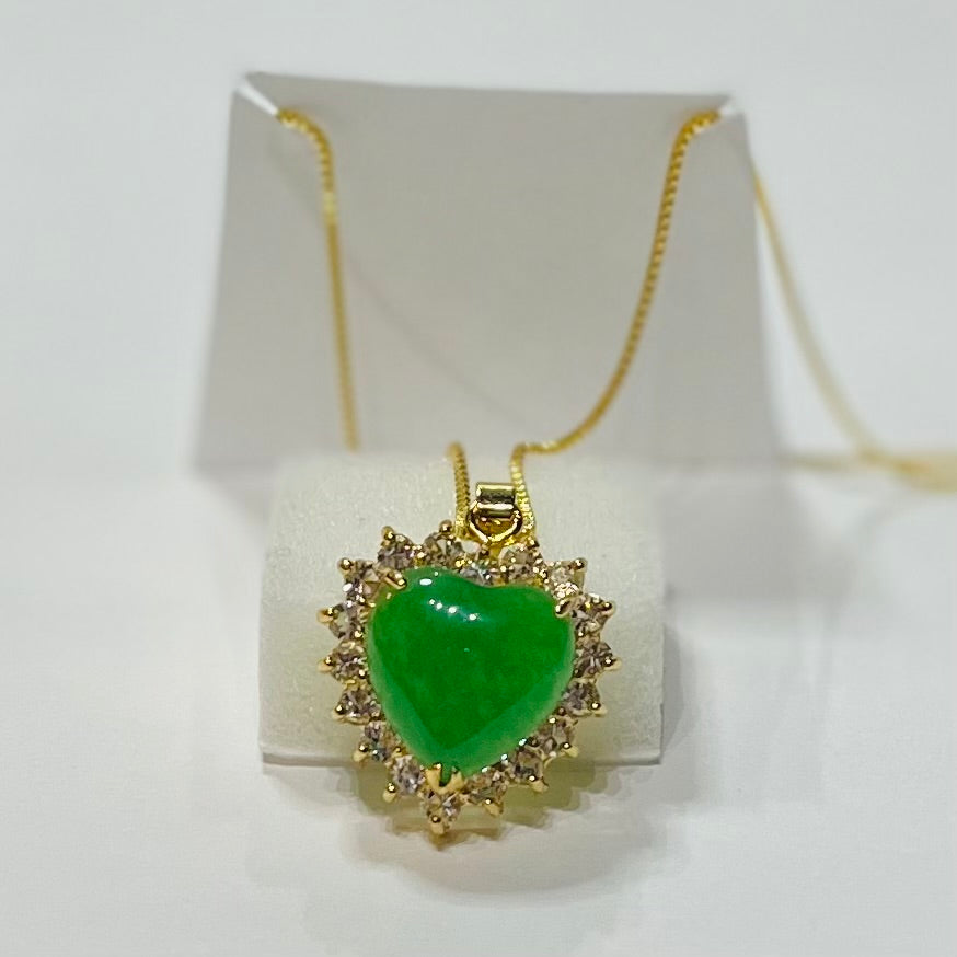 Blinged out jade heart