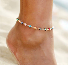 Load image into Gallery viewer, Multi-color evil eye anklet
