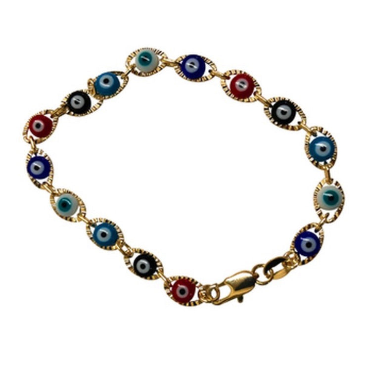 Evil eye gold plated bracelet