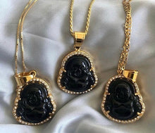 Load image into Gallery viewer, Black onyx smiling buddha
