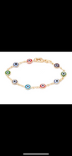 Load image into Gallery viewer, Evil eye color eyes bracelet
