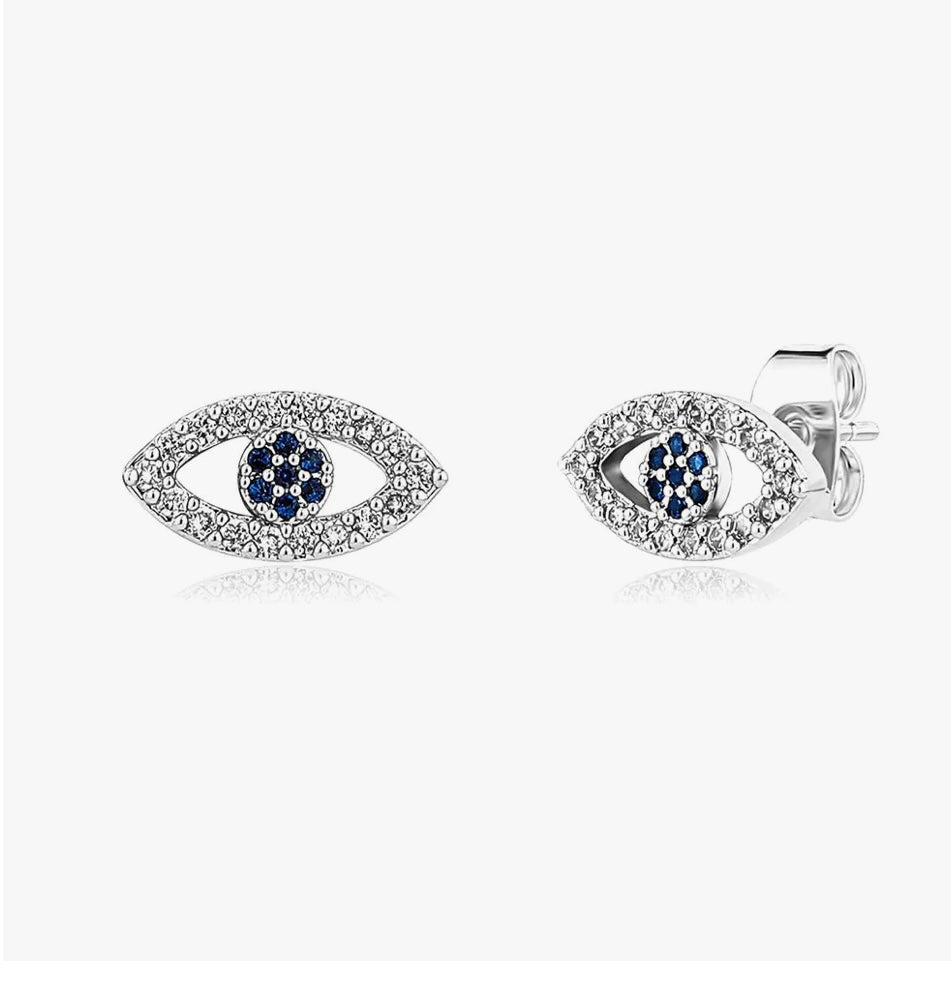 Evil eye stud earrings