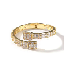 Load image into Gallery viewer, Gold square crossover bangle
