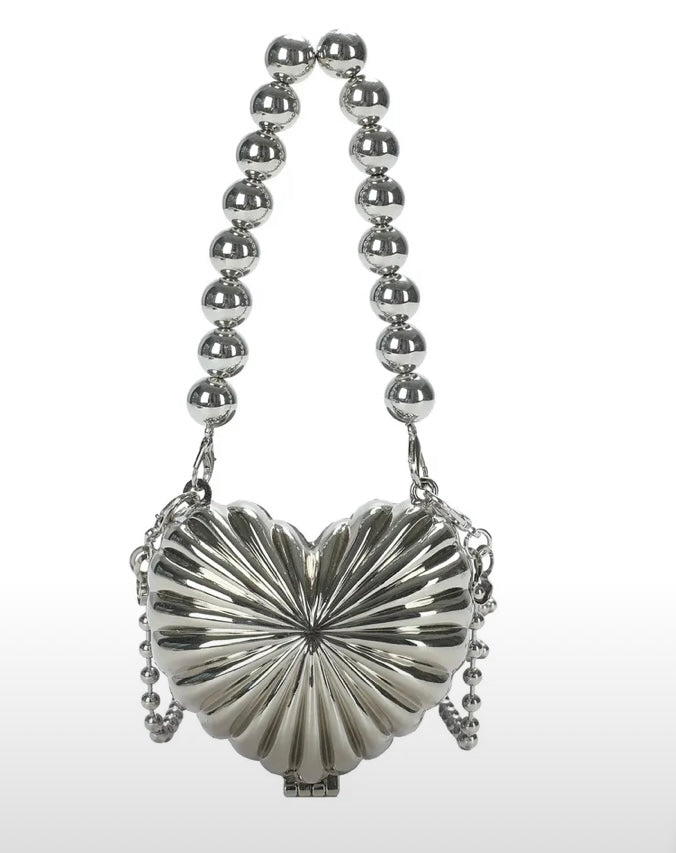 Heart small bag silver