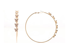 Load image into Gallery viewer, Gold Butterfly hoops
